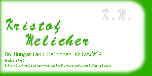 kristof melicher business card